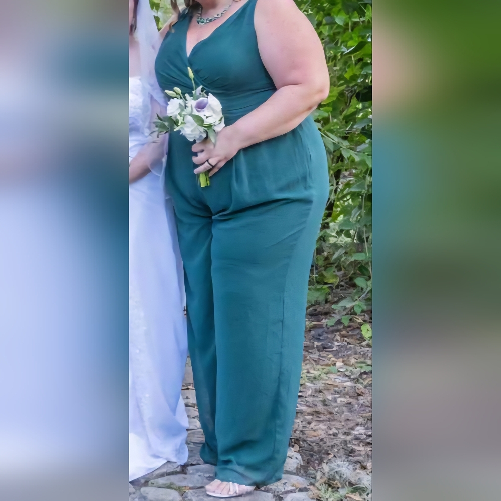 David' Bridal Chiffon Bridesmaid Jumpsuit STYLE# F20331 Juniper